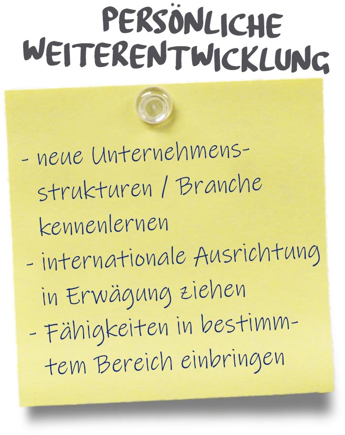 Benefit: persönliche Weiterentwicklung